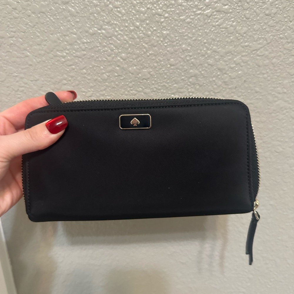 Black Wallet with Gold Logo